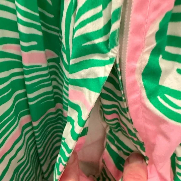 LILLY PULITZER TRISHA STRETCH SHIRTDRESS SIZE 8 WHO LET THE FRONDS OUT EXCELLENT - Picture 6 of 14